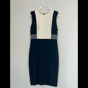 Judith & Charles sleeveless colour block sheath dress